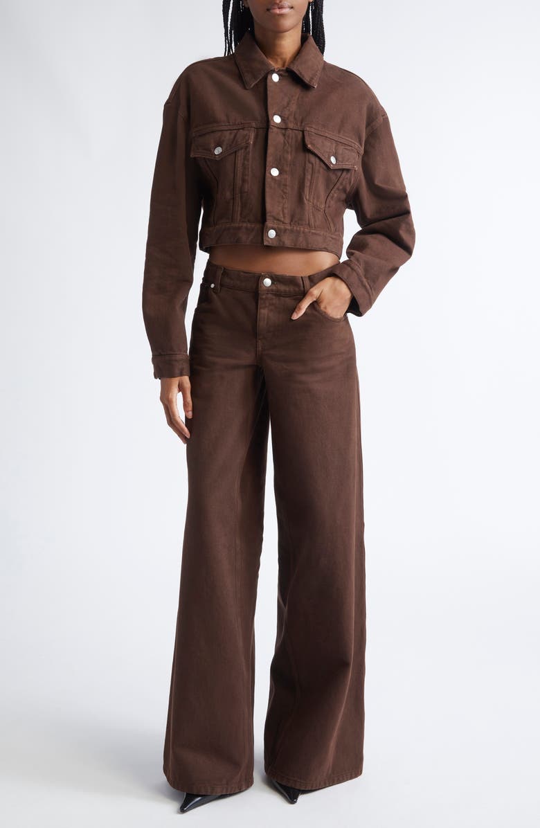 Stella McCartney Mid Rise Wide Leg Jeans, Alternate, color, Brown Wash