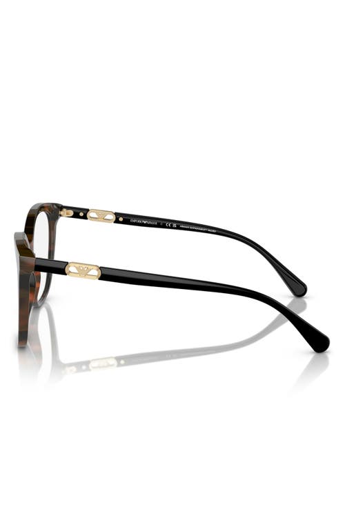 Emporio Armani 54mm Square Optical Glasses In Brown