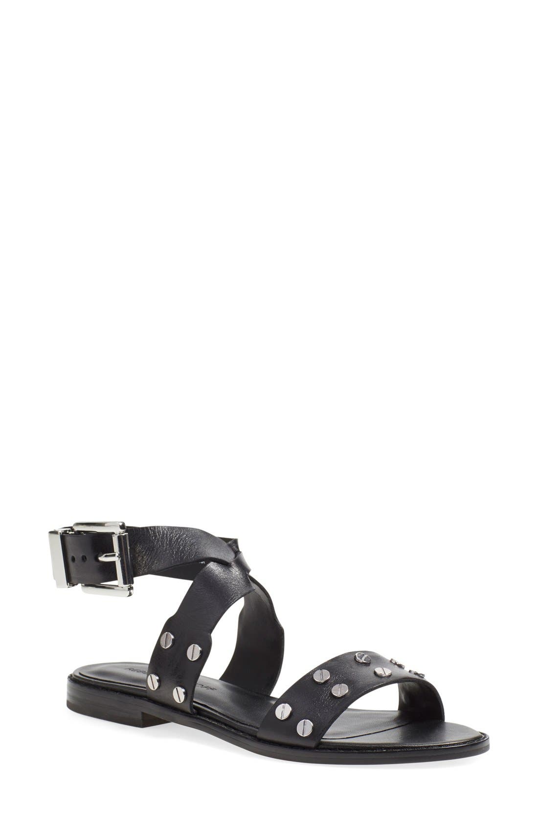 Rebecca Minkoff 'Stam' Studded Ankle Strap Sandal, Main, color, 
