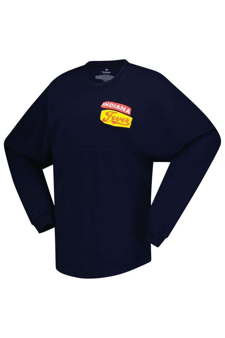 Women's Spirit Jersey Navy Indiana Fever Patches Oversized Long Sleeve T-Shirt, Alternate, color, Navy