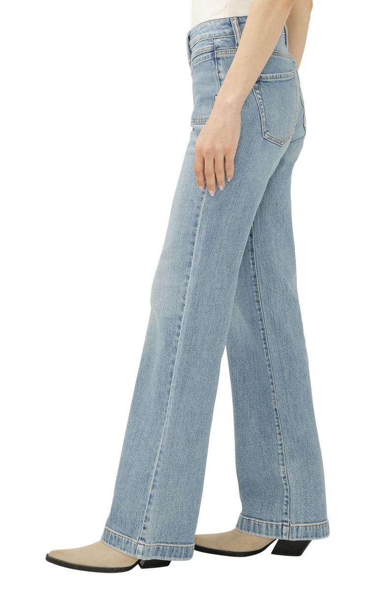 Silver Jeans Co. Avery Patch Pocket Wide Leg Trouser Jeans, Alternate, color, 