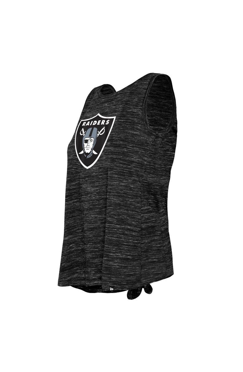New Era Women's New Era Black Las Vegas Raiders Space Dye Tie-Back Tank Top, Alternate, color, Black