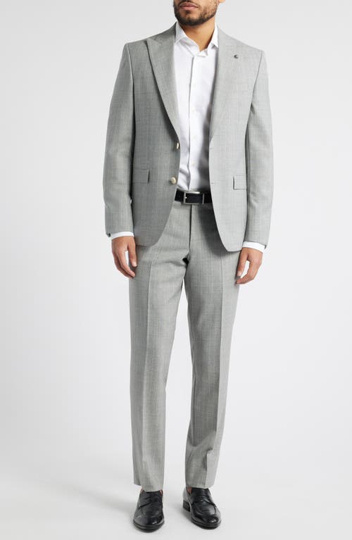 Jack Victor Engle Peak Lapel Pinstripe Wool Suit In Light Grey