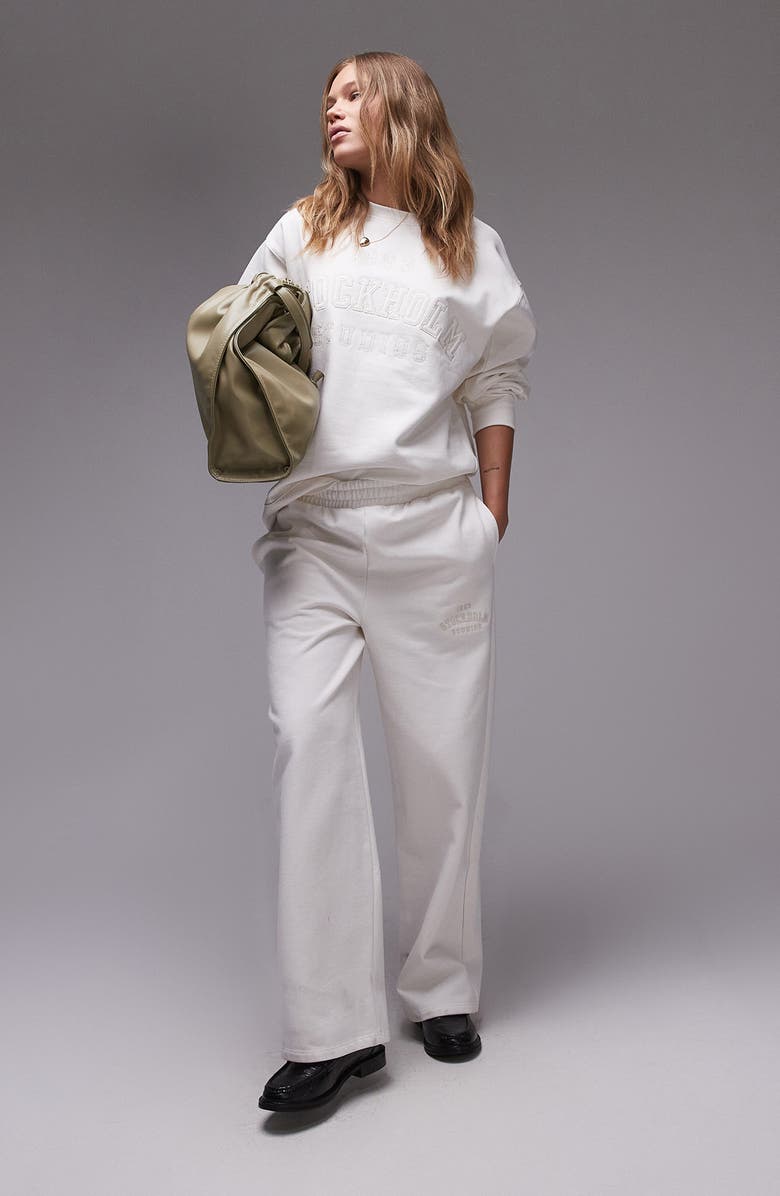 Topshop Stockholm Oversize Sweatshirt, Alternate, color, Cream