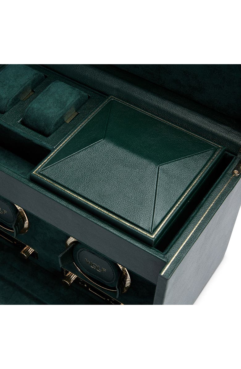 WOLF British Racing Double Watch Winder with Storage, Alternate, color, Green