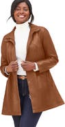 Jessica London A Line Zip Front Leather Jacket