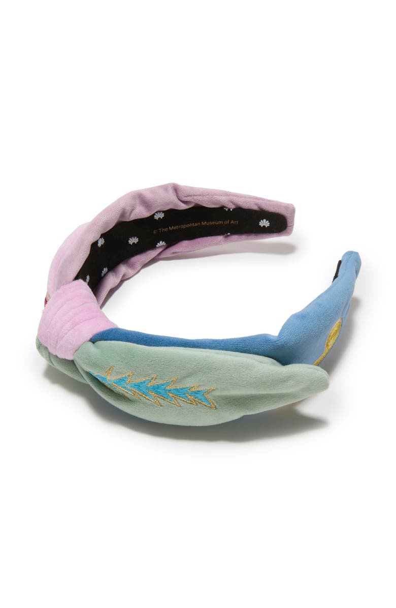Lele Sadoughi The Met X Lele Veronica Klee Embroidered Headband, Main, color, Landscape Columns 999