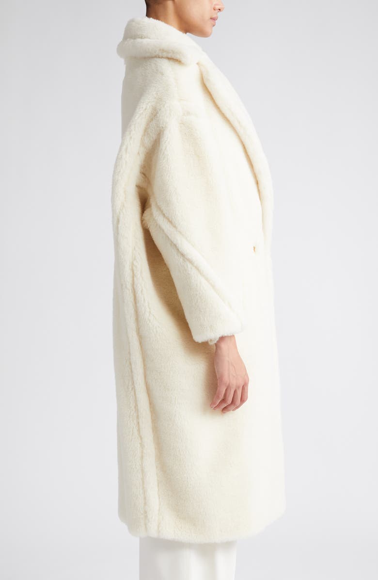 Max Mara Tedgirl Oversize Double Breasted Alpaca Blend Coat, Alternate, color, White