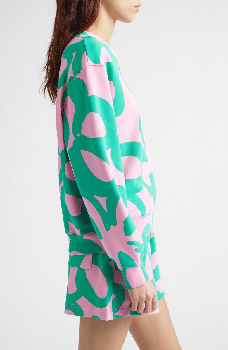 Marimekko Leiot Jättikukka Kioski French Terry Sweatshirt, Alternate, color, Light Pink Green