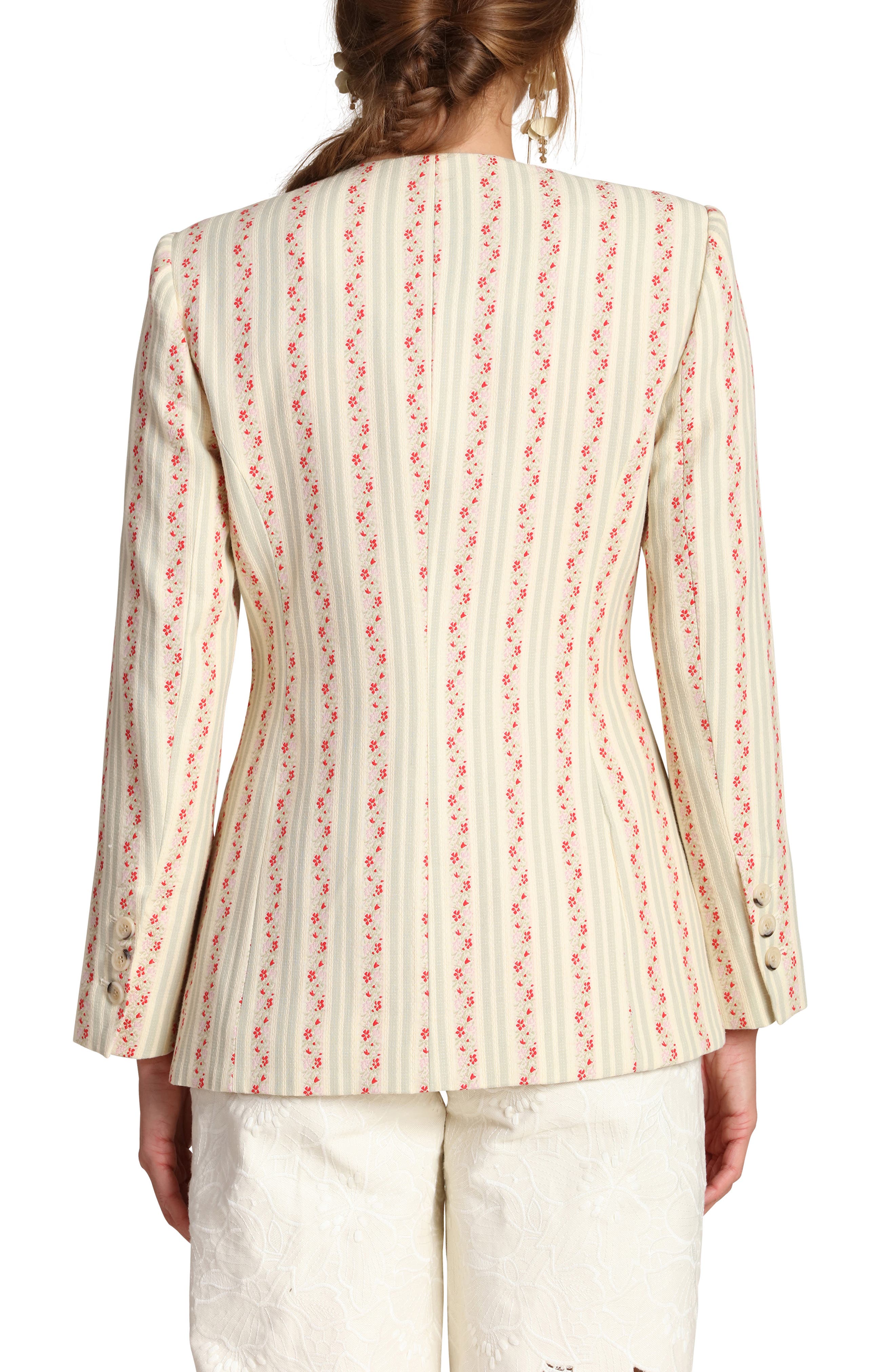 Floral Brocade Cotton Blazer - image 2