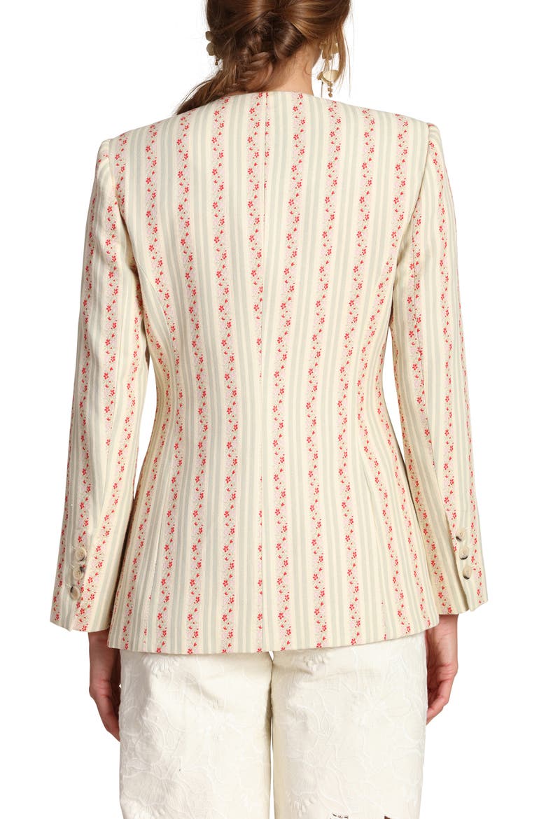 Floral Brocade Cotton Blazer, Alternate, color, ROSE STRIPE MULTI