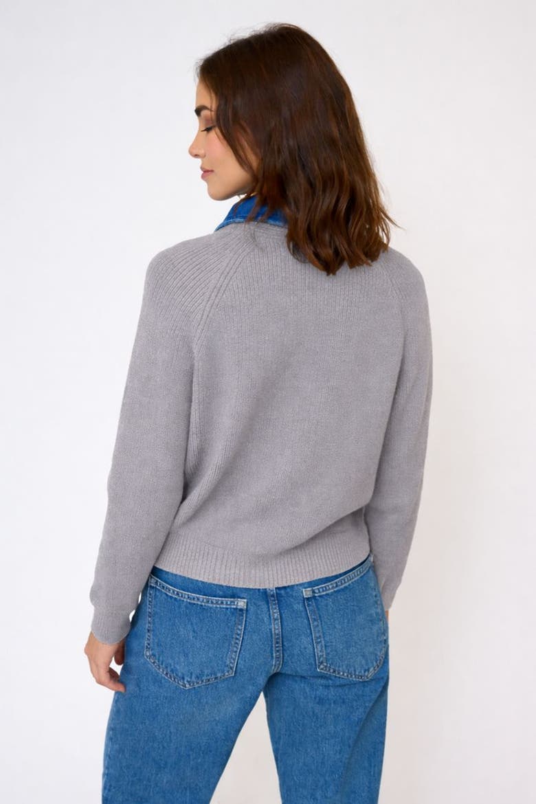 Dash Denim Collar Pullover, Alternate, color, HEATHER GREY