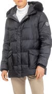 GORSKI Mens Apres-Ski Jacket with Detachable Genuine Shearling Hood Trim