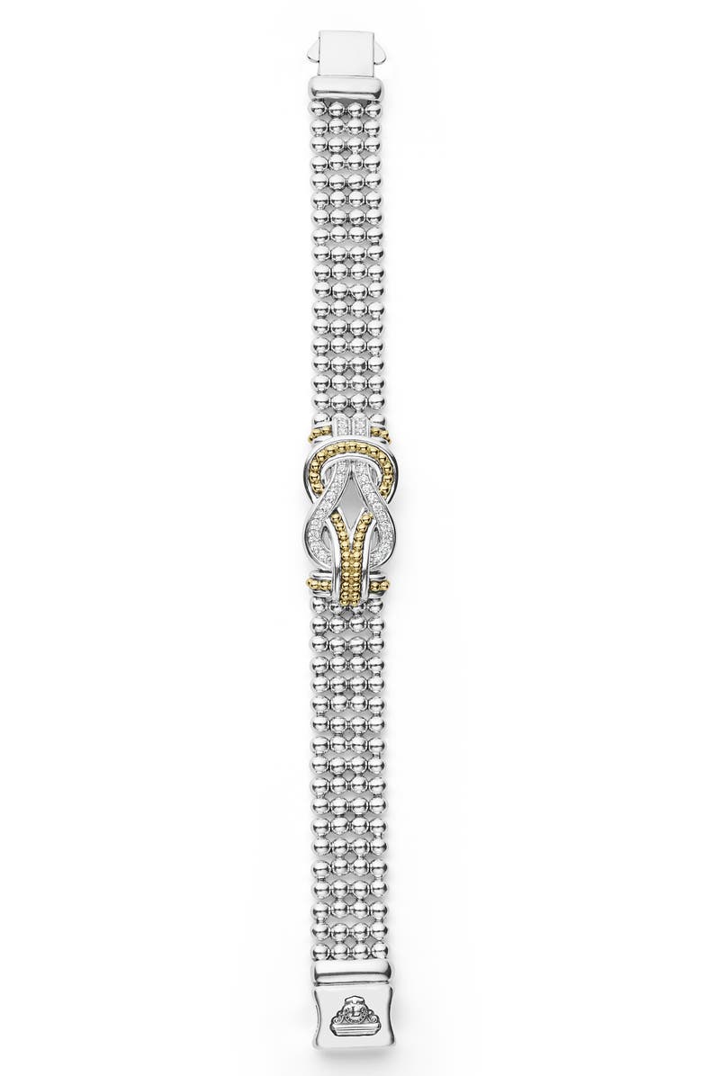 LAGOS Newport Flat Beaded Bracelet, Alternate, color, Diamond