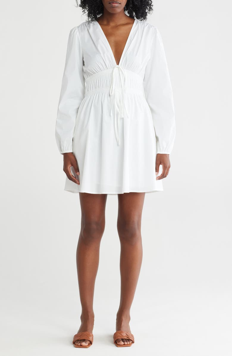 Long Sleeve Ruched Minidress