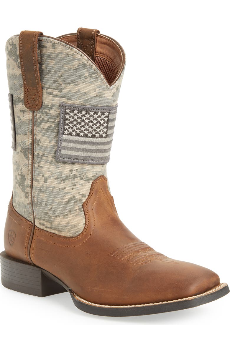 Ariat Sport Patriot Cowboy Boot, Main, color, Brown