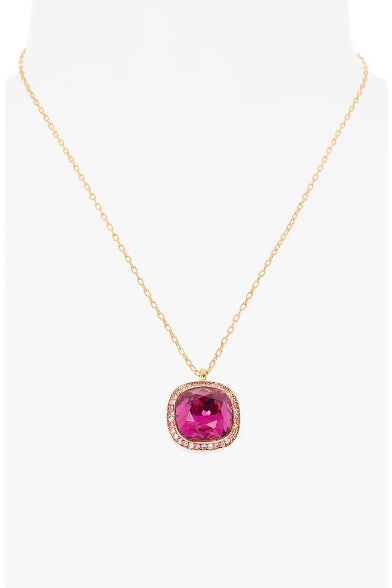 Crystal Halo Pendant Necklace, Alternate, color, PINK FUSHIA