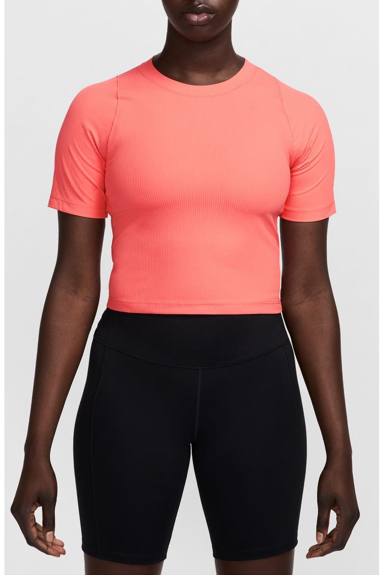 Zenvy Dri-FIT Rib T-Shirt, Main, color, MAGIC EMBER/ WHITE
