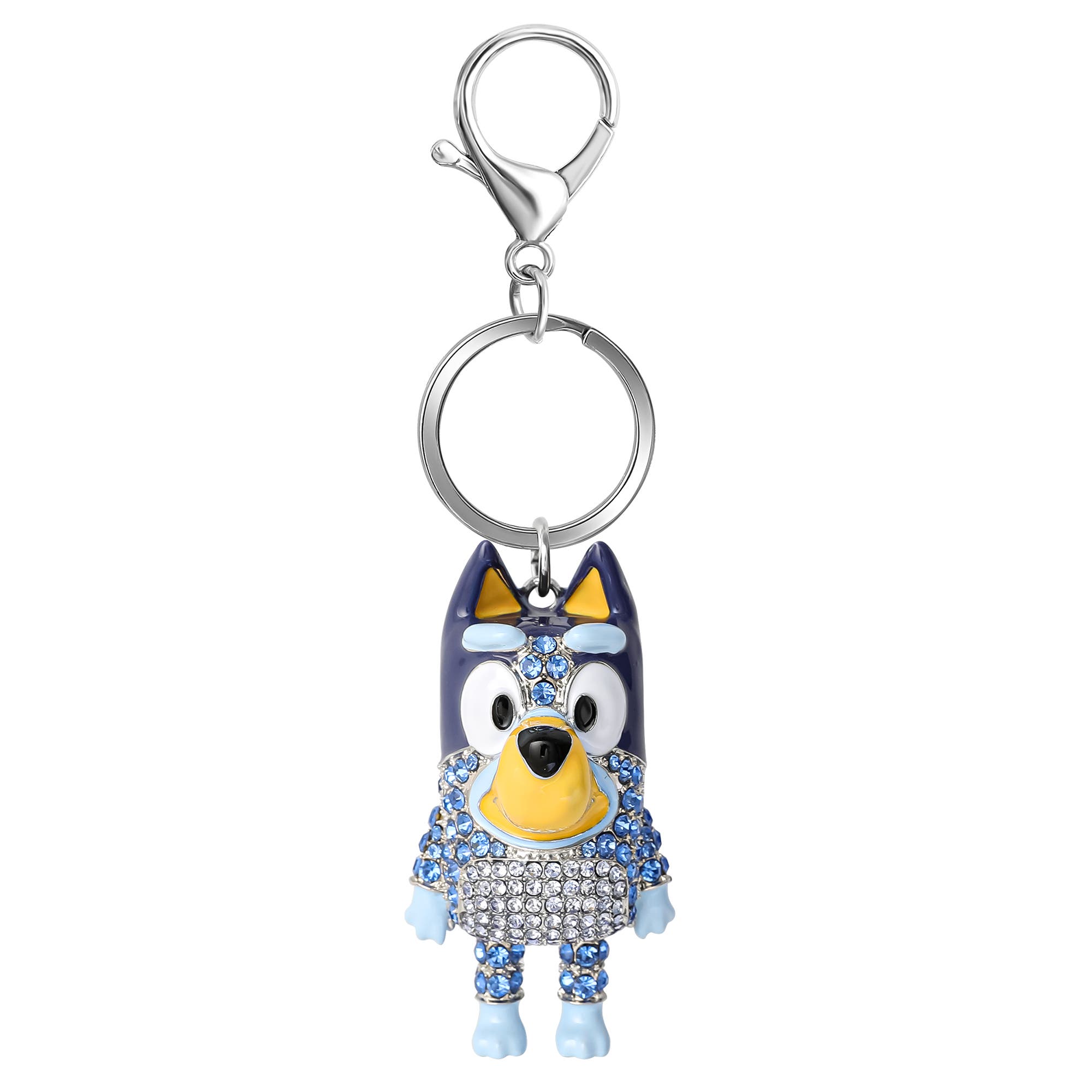 BLUEY Bag Charm Pave Crystal, Official License Bluey Charm Keychain with Lobster Clip, Main, color, Blue