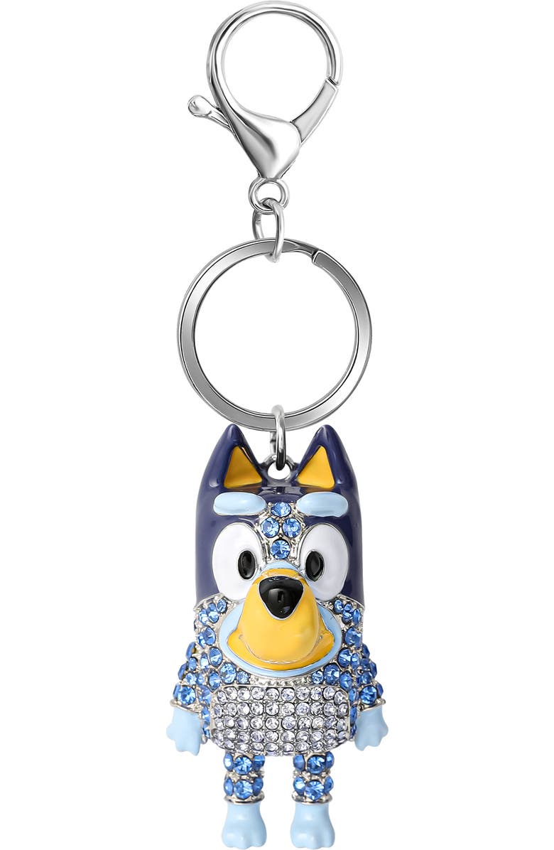 BLUEY Bag Charm Pave Crystal, Official License Bluey Charm Keychain with Lobster Clip, Main, color, Blue