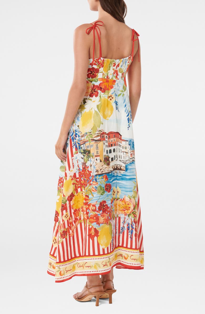 Ever New Sicilia Printed Midi Dress, Alternate, color, Tropea Postcard