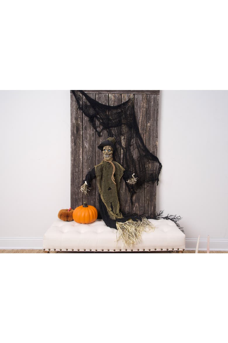 Hanging Scarecrow Halloween Figurine 43", Alternate, color, Brown