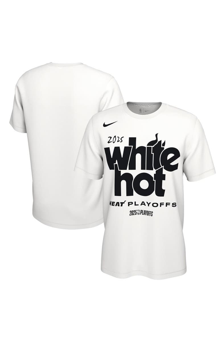 Nike Unisex Nike White Miami Heat 2025 NBA Playoffs On-Court Mantra T-Shirt, Alternate, color, 
