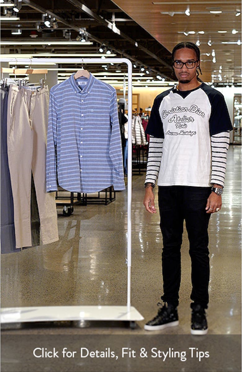 Horizontal Stripe Cotton Button-Up Shirt, sales video thumbnail