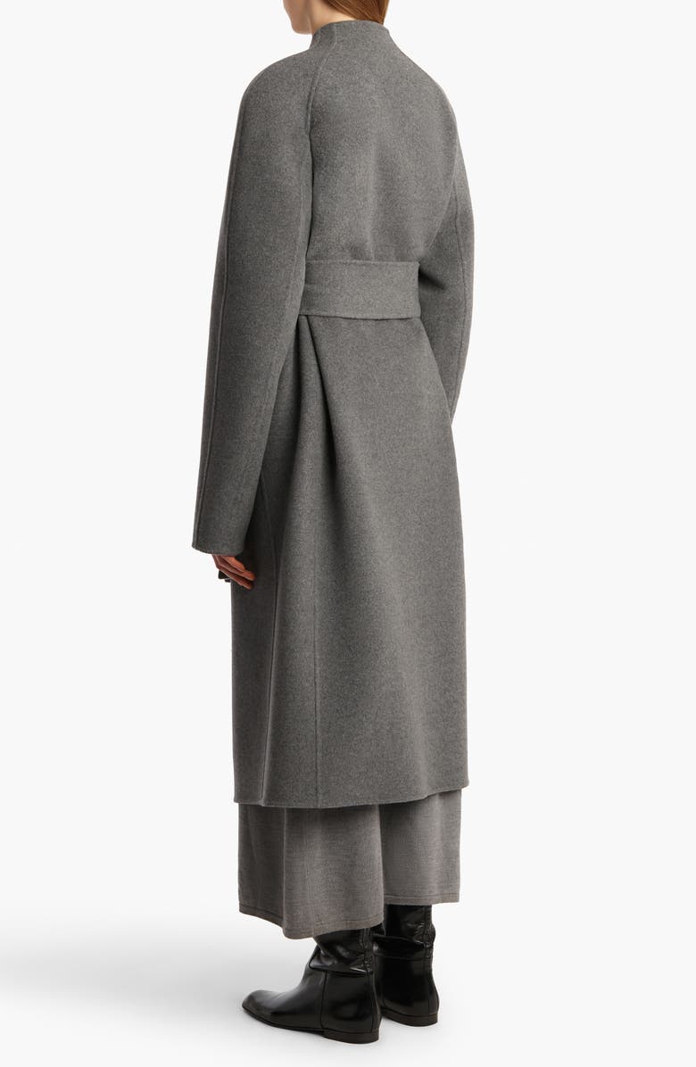 Khaite Deena Wool Belted Coat, Alternate, color, Grey Melange