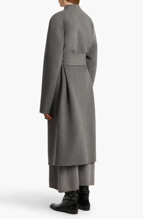 Khaite Belted Wool Single-breasted Coat In Gray