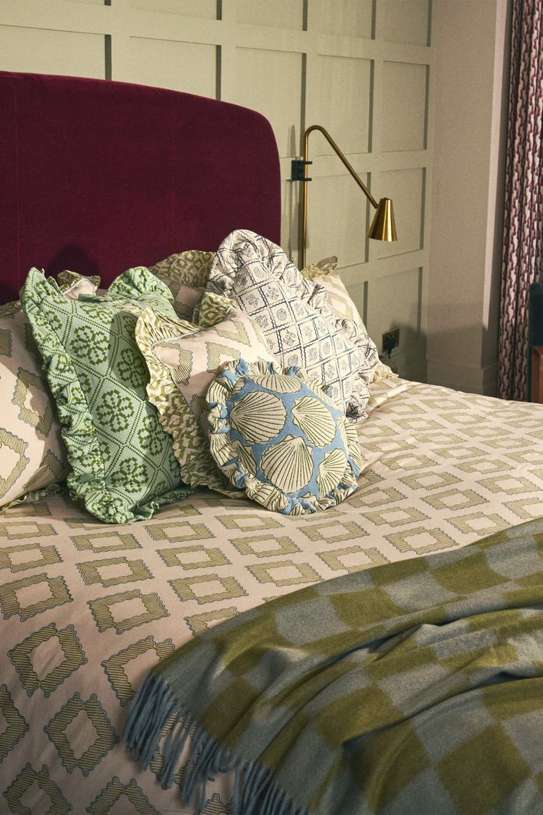 Cotton Diamond Bedding Set, Alternate, color, Green Diamond