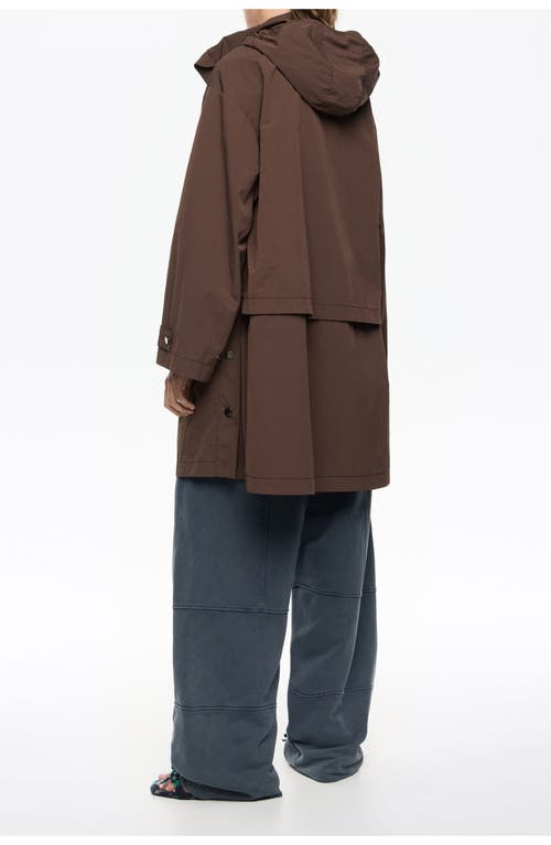 Bimba Y Lola Hooded Zip-up Coat In Brown