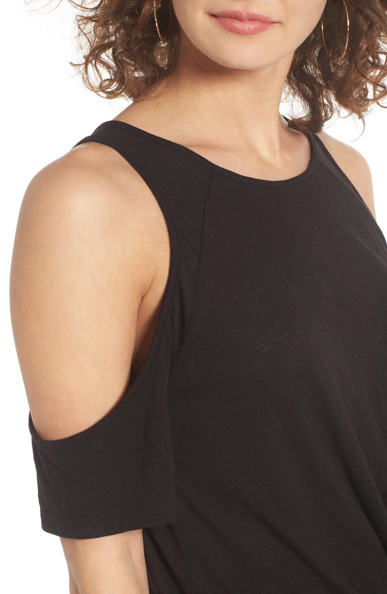 BP. Twist Front Cold Shoulder Tee, Alternate, color, 