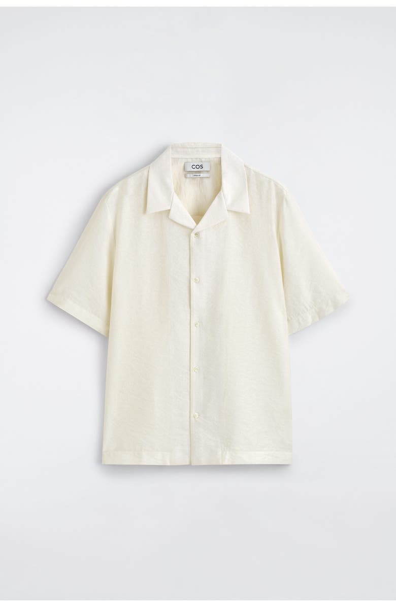 COS Camp-collar Shirt, Alternate, color, Cream