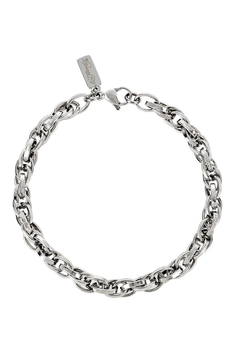 Men's Rolo Chain Bracelet, Main, color, SILVER