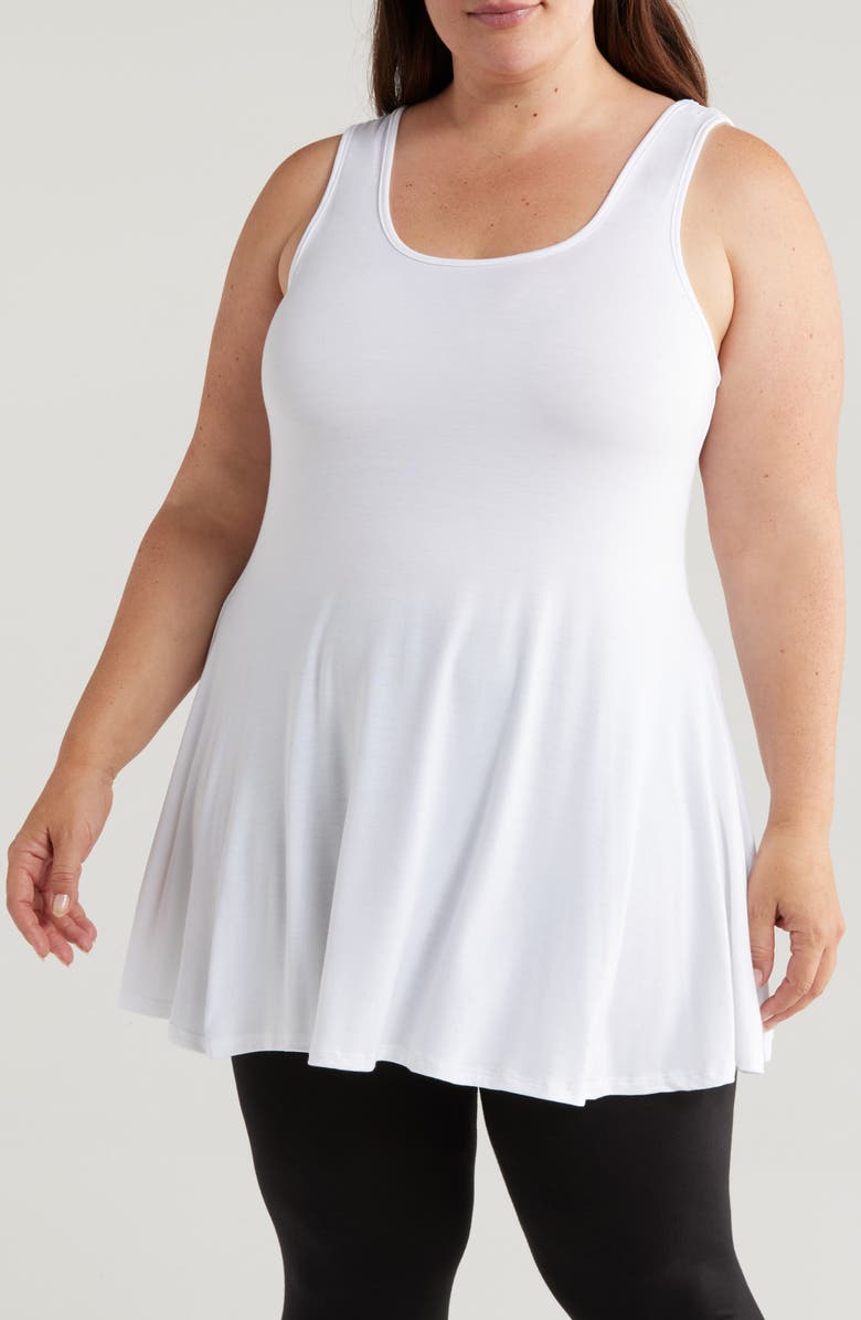 24seven Comfort Apparel Jersey Tunic Tank, Main, color, White