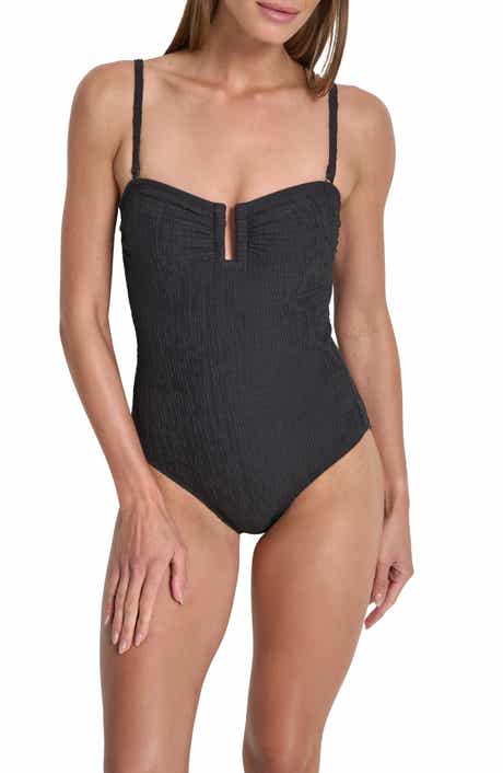 DKNY U-Wire Bandeau One-Piece Swimsuit
