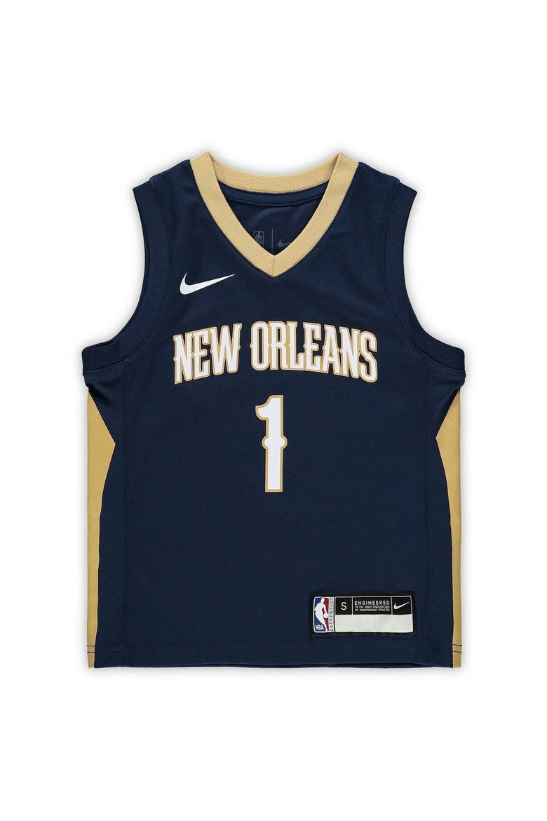 Preschool Nike Zion Williamson Navy New Orleans Pelicans Replica Jersey - Icon Edition, Alternate, color, NAVY