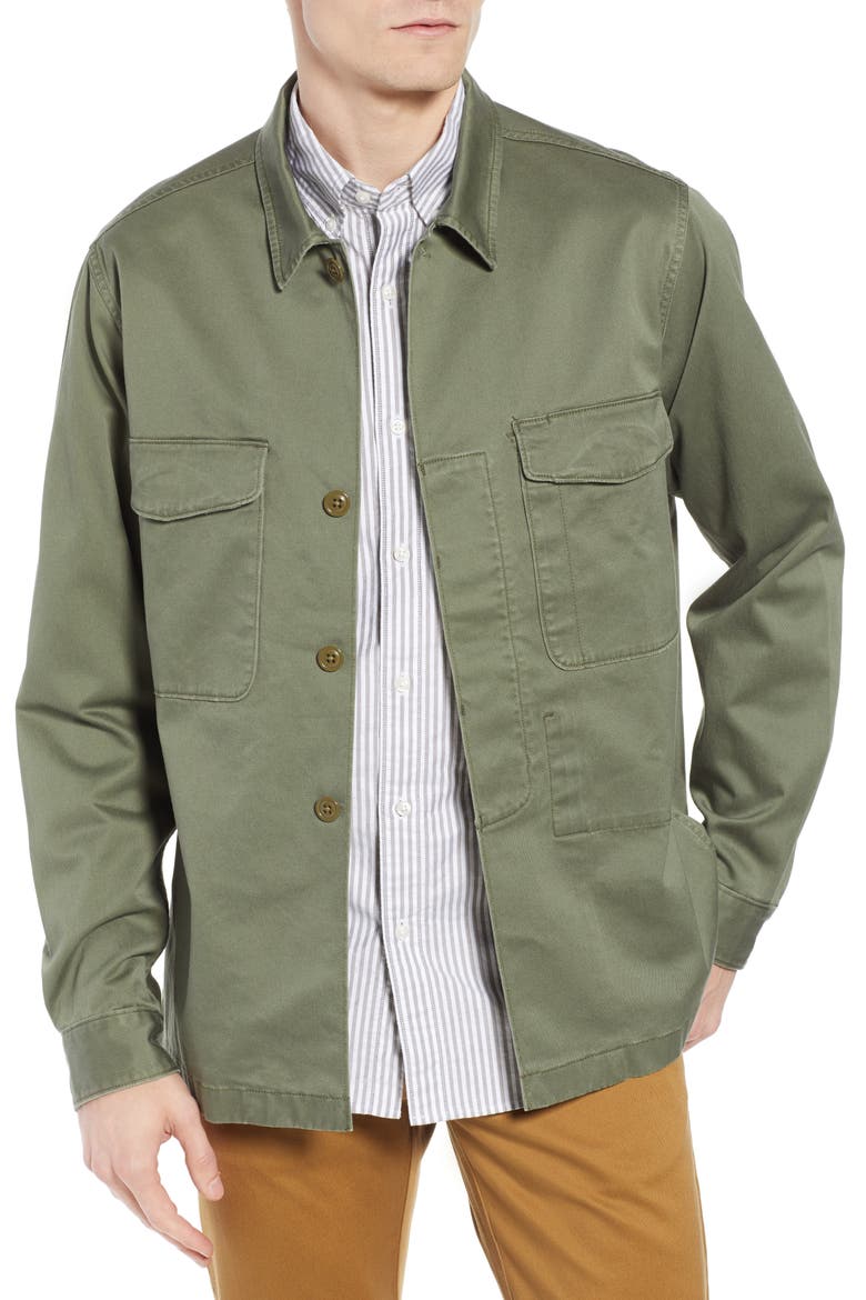 Regular Fit Military Shirt Jacket, Main, color, SURPLUS OLIVE
