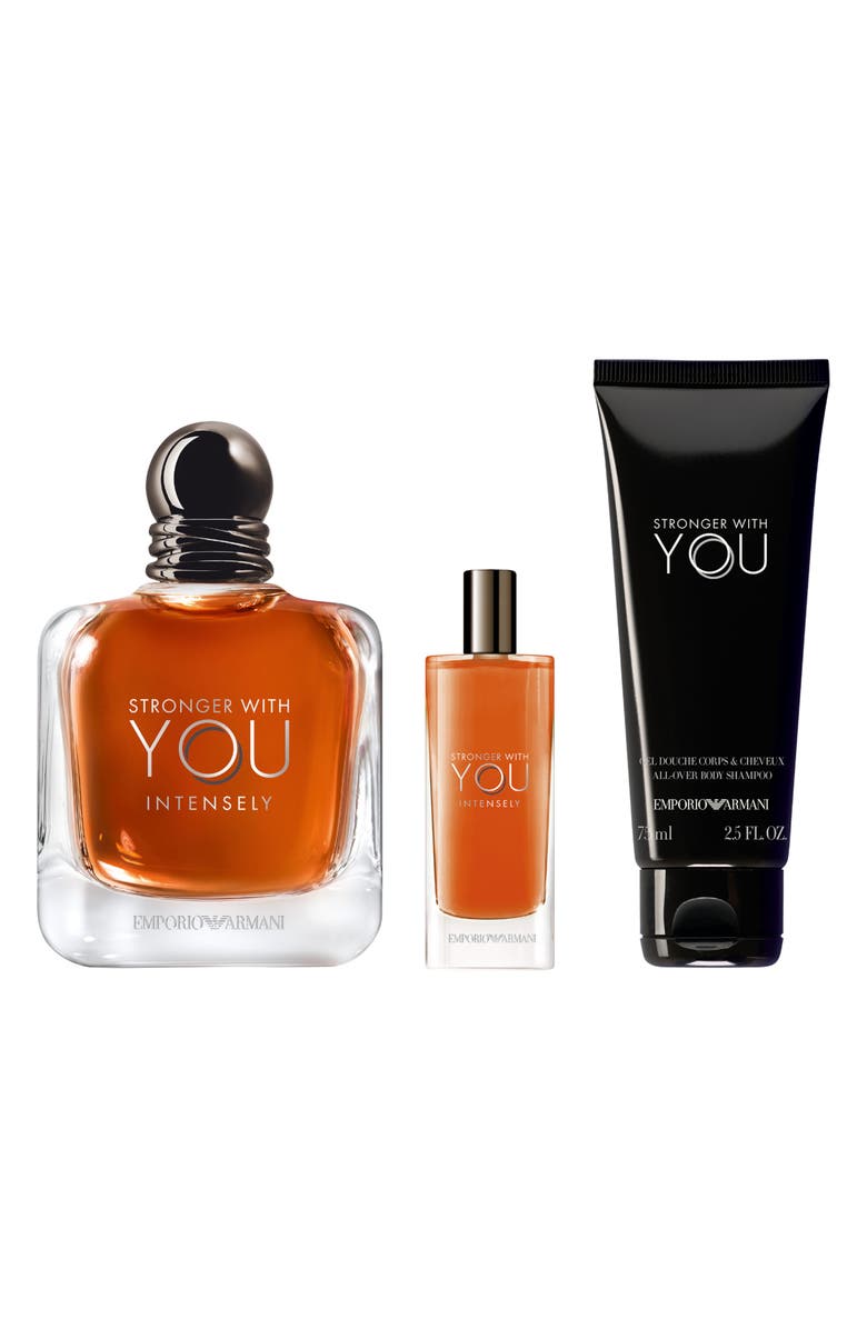 ARMANI beauty Stronger With You Intensely 3-Piece Cologne Gift Set $163 Value, Main, color,