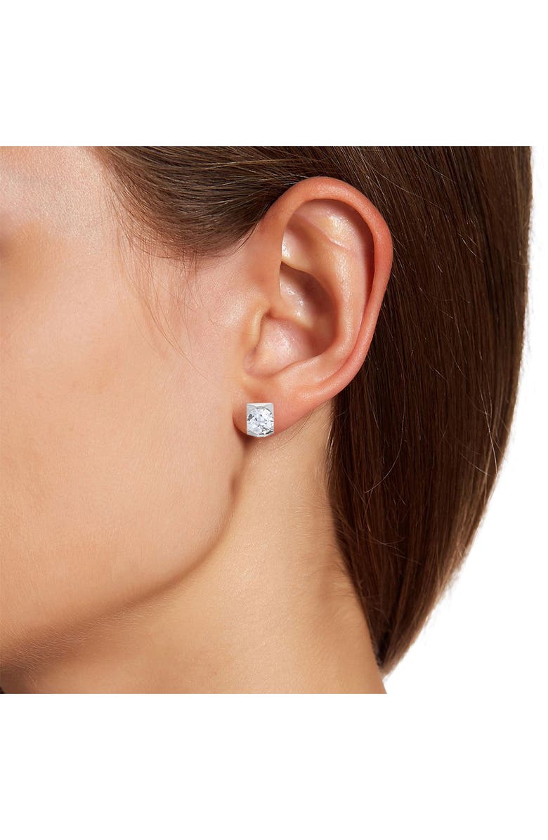 SAVVY CIE JEWELS Platinum Plated Tycoon Cubic Zirconia Stud Earrings, Alternate, color,