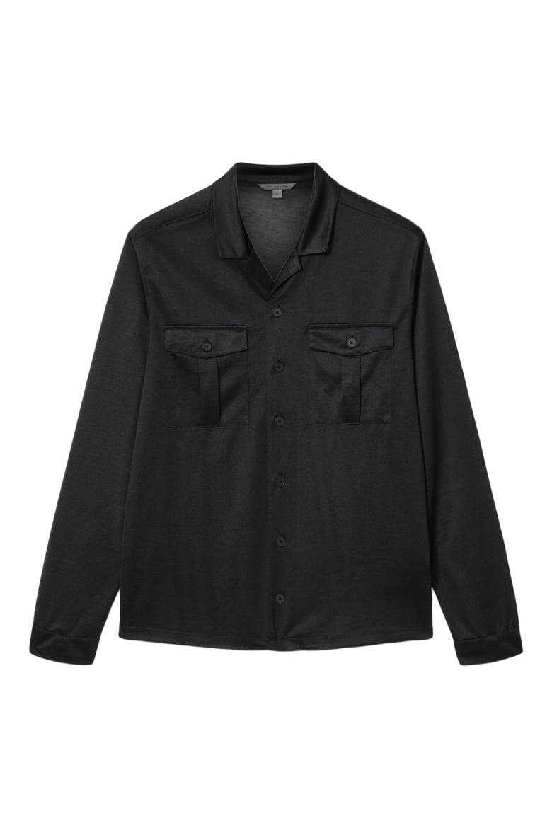Sintra Summer Military Button-Up Shirt, Alternate, color, BLACK
