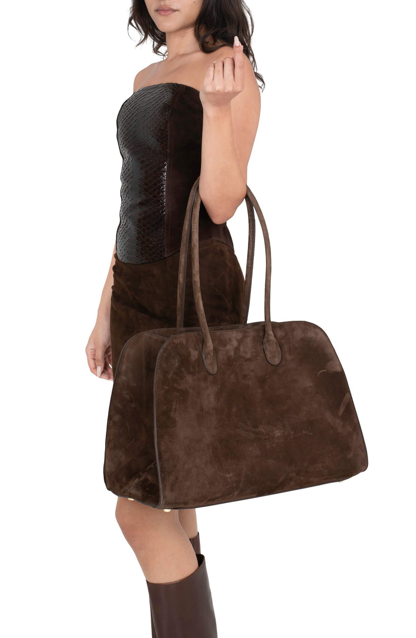 Cincinnati Satchel, Alternate, color, BROWN SUEDE