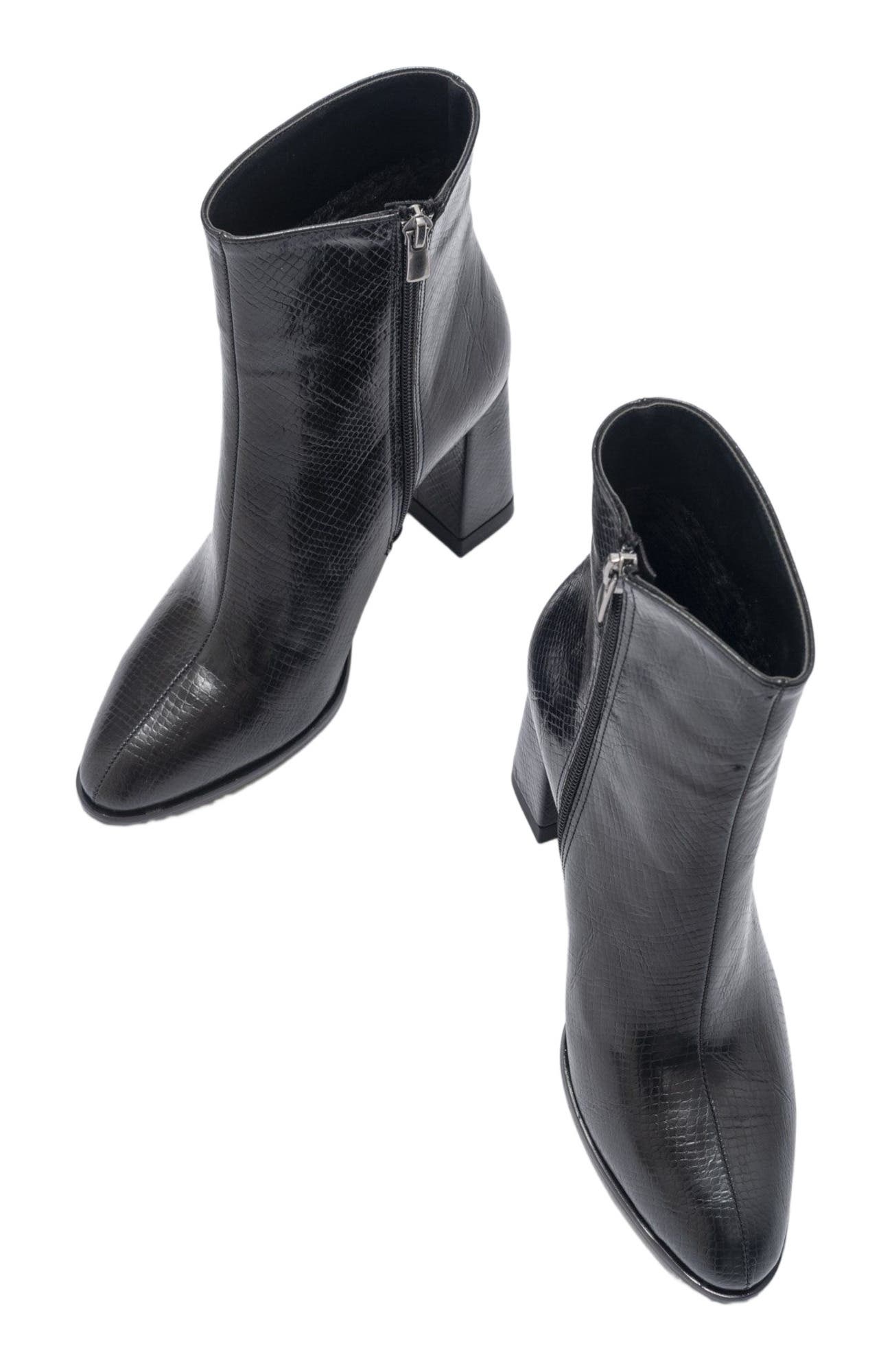 Prologue Shoes Jewel High Heel Boot, Alternate, color, Black Print Faux Leather