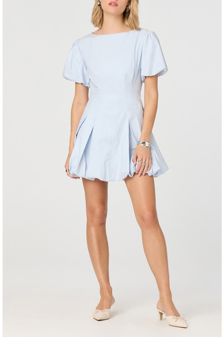 Kattie Bubble Hem Minidress, Main, color, LIGHT BLUE