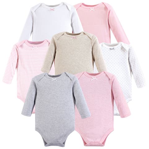 Soft Cotton Long-Sleeve Bodysuits 7-Piece Value Pack