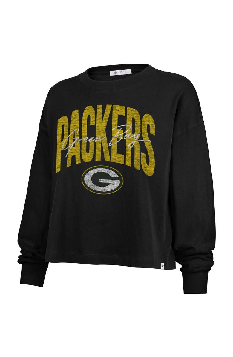 '47 Women's '47 Black Green Bay Packers Muse Sydney Long Sleeve T-Shirt, Alternate, color, Black