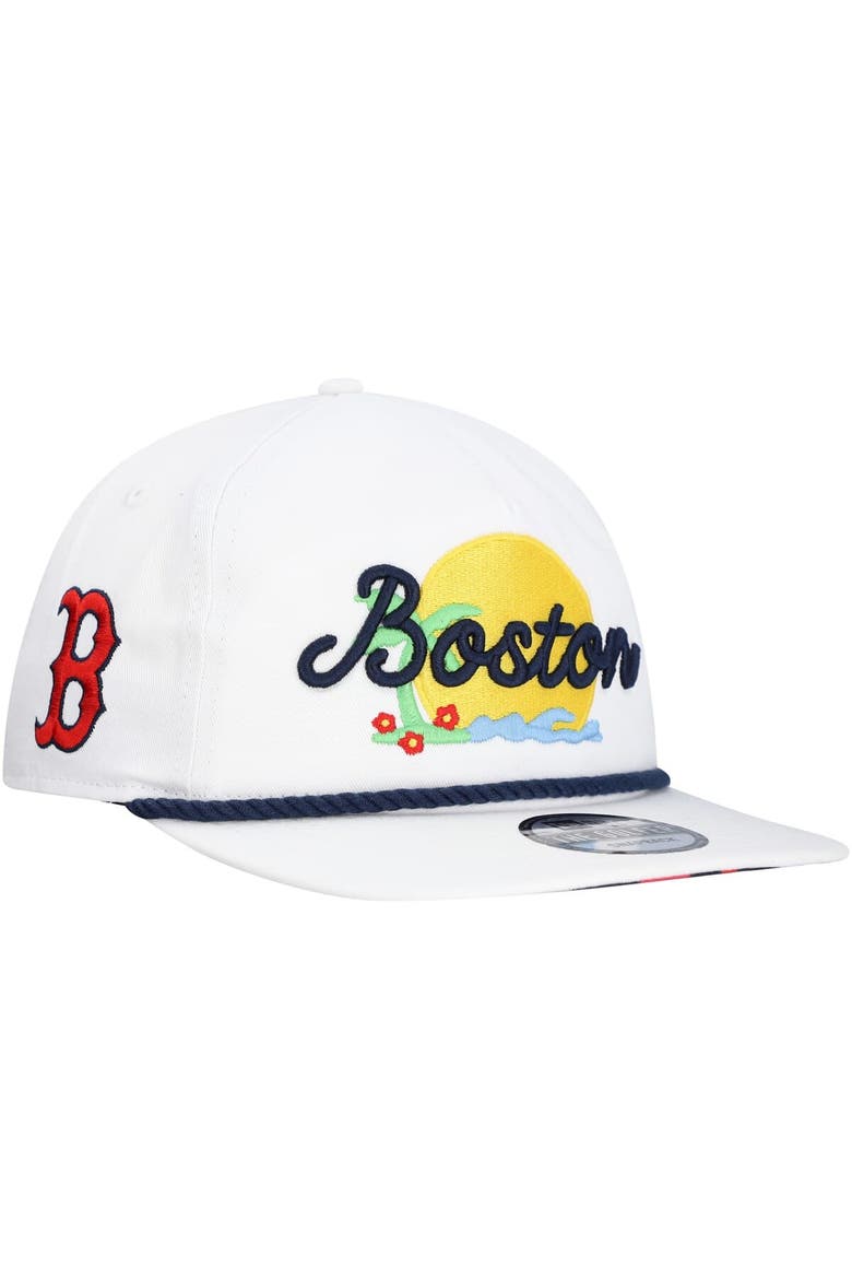 Men's New Era White Boston Red Sox Paradise Golfer Adjustable Hat, Main, color, White