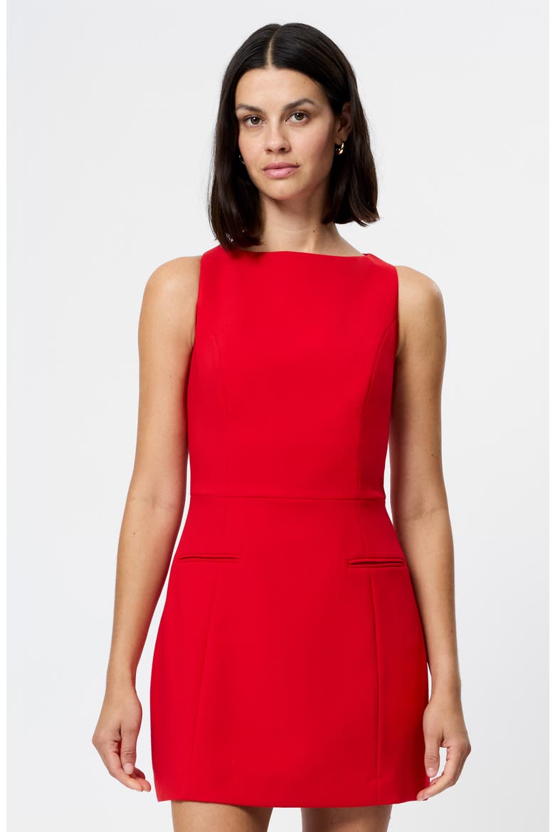 Whisper Boatneck Minidress, Alternate, color, CRIMSON RED