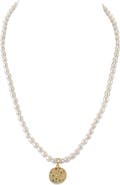The Pearl Source 4.0-4.5mm White Freshwater Oval Pearl Astrid Necklace